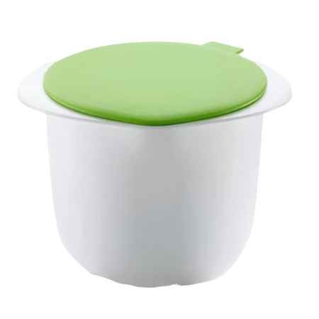 Recipient pentru Preparat Branza, Cyrax, Capac de Silicon, Cheese Maker din Plastic, Strecuratoare, 17x14.5x12.8 cm, Alb