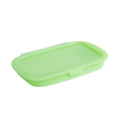 Caserola din Silicon, Cyrax, Pliabila, 1L, 18.8 x 8 x 11.5 cm, Rezistenta Temperaturi Extreme, Verde