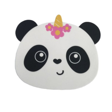 Suport pentru Pahar, Cyrax, Model Urs Panda, din PVC, 18.5x16 cm, Rezistent la Caldura, Alb/Negru