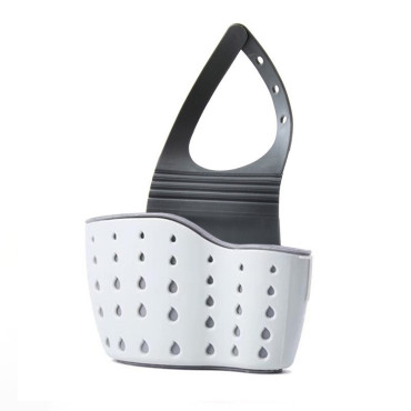 Suport Scurgere pentru Burete si Laveta de Vase Bucatarie, Cyrax, Albastru, Curea Reglabila, Plastic Flexibil, 15x 5x 21cm