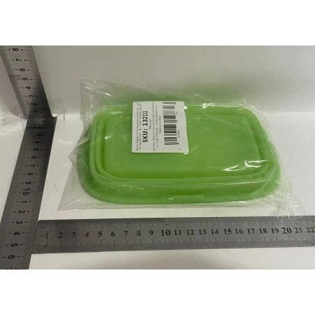 Caserola din Silicon, Cyrax, Pliabila, 1L, 18.8 x 8 x 11.5 cm, Rezistenta Temperaturi Extreme, Verde