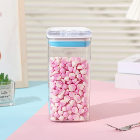 Cutie de Depozitare Alimente, Cyrax, Cutie de tip Container pentru Bucatarie, Cutie pentru Condimente, din PET ABS Silicon, 10 x 10 x 20.5 cm, 370 g, 1.2L Transparenta