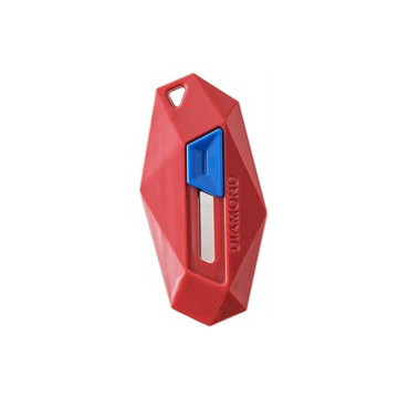 Cutter pentru Cutii, Cyrax, Varf Rotunjit si Zimtat, Tip Breloc, 6.5x3.5 cm, Rosu