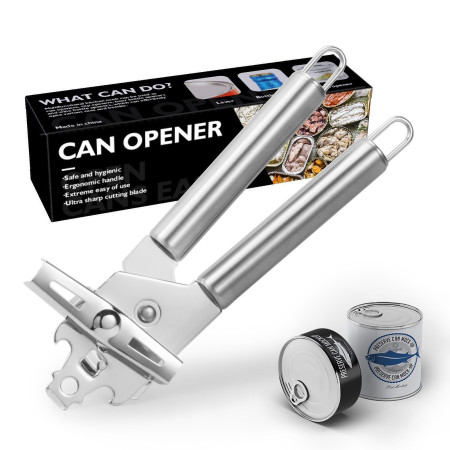 Deschizator conserve Cyrax, material inox, ergonomic, gri