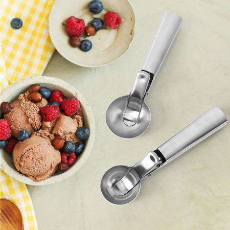 Lingura dozatoare inghetata Cyrax,  Cool Serving, inox, gri