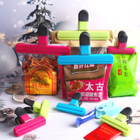 Cleste Multifunctional pentru Sigilarea Pungilor, Cyrax, din Plastic, Mentine Alimentele Proaspete, 7x6.5 cm, Roz