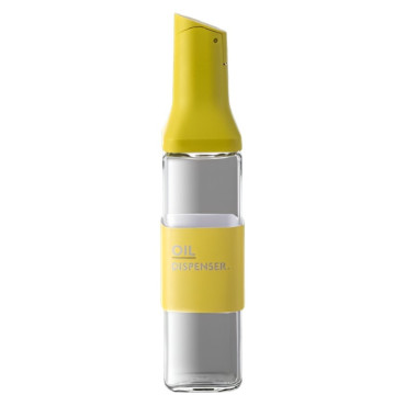 Dispenser pentru Ulei, Cyrax, Deschidere si Inchidere Automata a Rezervorul, cu Inductie Gravitationala, 500 ml, 29.5x6x6 cm, Galben