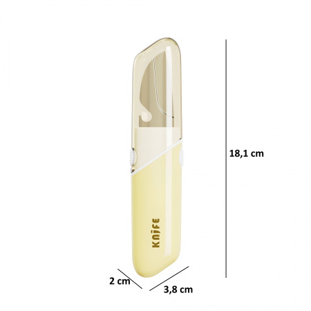 Cutit de Fructe Multifunctional, Cyrax, Razatoare, Curatator Fructe-Legume, Deschizator de Sticle, 18.1x3.8x2cm, Galben