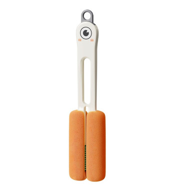 Perie de Curatat Pahare, Cani, Sticle, Cyrax, cu Maner Lung si Burete, Accesorii pentru Spalarea Paielor si Capacelor, usor de Agatat, 27.5x11.4x6cm, Alb