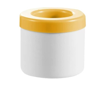 Tava de Gheata din Silicon cu Capac, Cyrax, Forma de Gheata pentru Racirea Bauturilor, in Forma de Pahar, Silicon fara BPA, Cuburi de Gheata, 9x8.5x8 cm, Galben