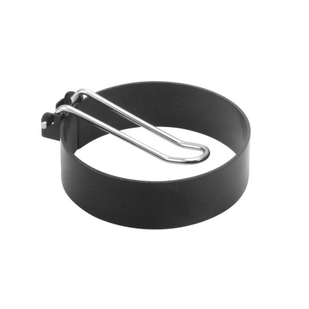 Set 4 forme pentru ou Cyrax, din otel, strat antiaderent, diametru 7.5 cm, cu maner din ABS, negru
