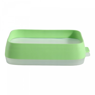 Recipient de Depozitare Alimente, Cyrax, Etans, pentru Frigider, din Plastic, Mentinere Proaspata, Reutilizabil, Rezistent la Temperaturi Extreme, 22x14.7x5 cm, Verde