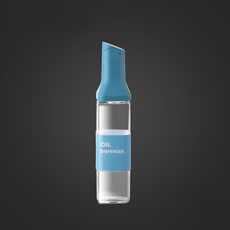 Dispenser pentru Ulei, Cyrax, Deschidere si Inchidere Automata a Rezervorul, cu Inductie Gravitationala, 500 ml, 29.5x6x6 cm, Albastru