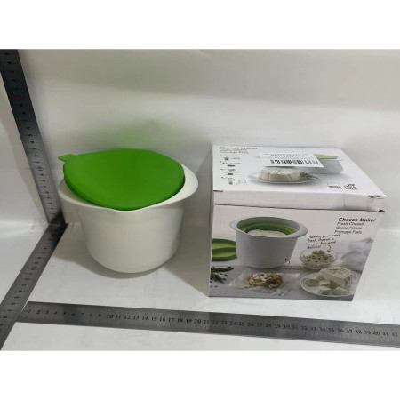Recipient pentru Preparat Branza, Cyrax, Capac de Silicon, Cheese Maker din Plastic, Strecuratoare, 17x14.5x12.8 cm, Verde