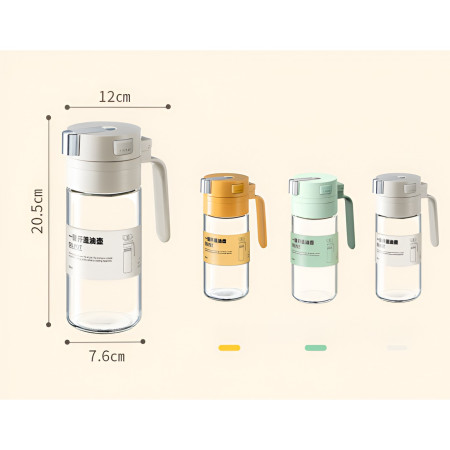 Dispenser pentru Ulei, Cyrax, Deschidere si Inchidere Automata a Rezervorul, cu Inductie Gravitationala, 550 ml, 12x7.6x20.5 cm, Alb