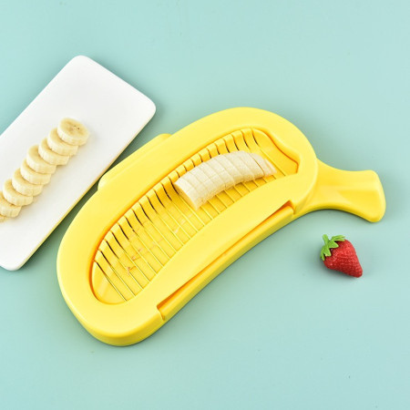 Feliator Multifunctional pentru Alimente, Cyrax, Model Banana, pentru Legume si Fructe, Accesoriu pentru Bucatarie, 28.8x18.3 cm, Galben