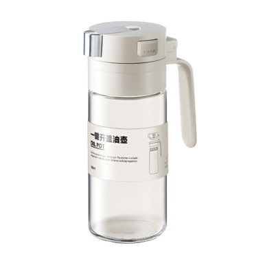Dispenser pentru Ulei, Cyrax, Deschidere si Inchidere Automata a Rezervorul, cu Inductie Gravitationala, 550 ml, 12x7.6x20.5 cm, Alb