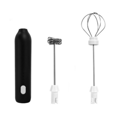 Mixer Spuma Lapte, Cyrax, Electric cu Incarcare USB, Bauturi Calde/Reci, Maner Izolat Termic, Otel Inoxidabil, pentru Latte, Ciocolata Calda, Cappuccino, Frappe, Usor de Folosit, 2 Accesorii, Negru