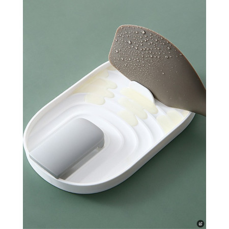 Suport Pliabil, Cyrax, pentru Capace, Linguri, Multifunctional, Plasare pe Blatul de Bucatarie, 11.5 x 18 x 2.2 cm, Alb