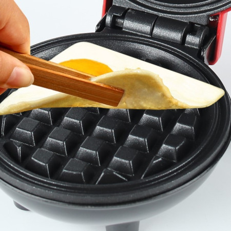Mini Aparat de Vafe, Cyrax, Multifunctional, Pentru Casa si Calatorii, Compact, Usor de Transportat si Depozitat, 18x14.5x9.3 cm, Rosu