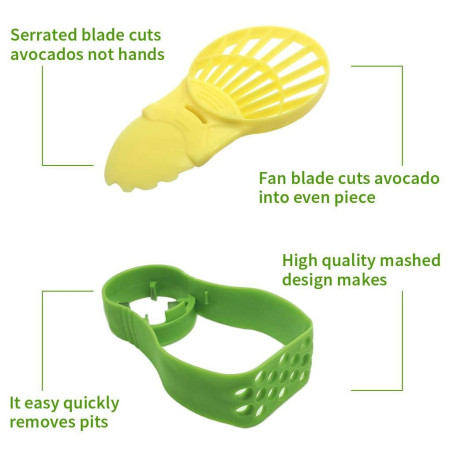 Recipient de Depozitare Avocado 5in1, Cyrax, Etans, pentru Frigider, din Plastic, Dispozitiv de Taiat, Curatat, Feliat, 15x4.5x7 cm, Gri