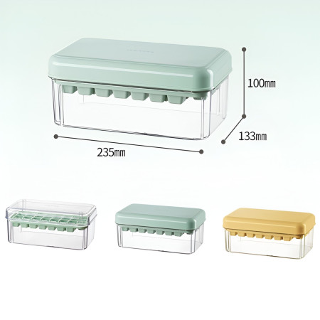 Set Cutie pentru Gheata, Cyrax, Uz Casnic, 1 Tavita pentru Cuburi, Capac Etans, Lopata, 23.5x13.3x10 cm, Verde