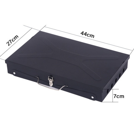 Gratar Portabil, Cyrax, Pliabil, Tip Servieta, cu Accesorii pentru Gatit Incluse, Confectionat din Metal, 46x43x26 cm, Negru