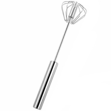 Mixer Manual, Cyrax, pentru Oua Smantana Frisca Aluat, Maner Otel Inoxidabil, Usor de Utilizat si Depozitat, 33 x 7 cm Argintiu