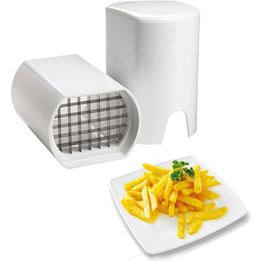 Feliator de Fructe si Legume, Cyrax, din Plastic si Otel, Mecanic, Taiere 1.2 cm Grosime, 14 x 9.5 x 8 cm, Alb