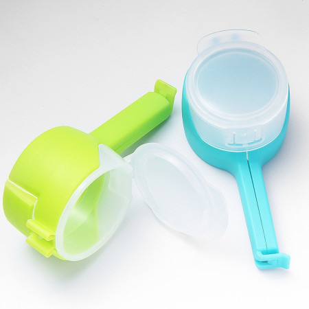 Set 4 cleme cu capac Cyrax, pentru sigilare pungi alimente, material ABS, multicolor