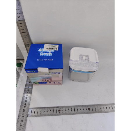 Cutie de Depozitare Alimente, Cyrax, Cutie de tip Container pentru Bucatarie, Cutie pentru Condimente, din PET ABS Silicon, 10 x 10 x 10.5 cm, 250 g, 0.5L Transparenta