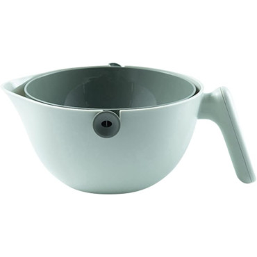 Bol cu Doua Straturi, Cyrax, pentru Fructe, Legume, cu Cos de Scurgere a Apei, 2L, din ABS+PP, 29.9 x 22.5 x 11.8 cm, Verde