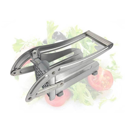 Feliator manual Cyrax, pentru cartofi pai si legume, din inox, cu 2 dimensiuni de feliere, 25.5 x 11.7 cm, argintiu