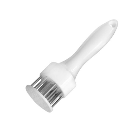 Cyrax Ustensila pentru fragezit carnea, cu 21 de tije ascutite din inox 304, 20 cm, alb