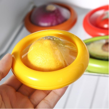 Set 4 Recipiente pentru Pastrarea Proaspata a Legumelor, Cyrax, Cutii Portabile Sigilate Anti-oxidare, 4 Forme Diferite pentru Legume sau Fructe, Culori diferite