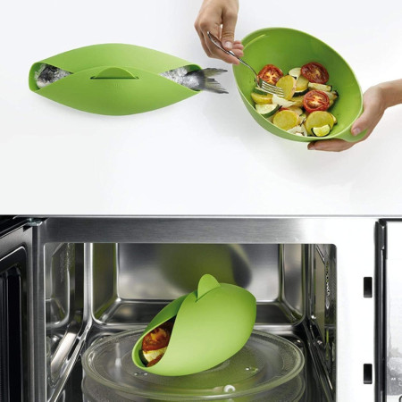 Tava de Copt pentru Cuptor, Cyrax, pentru Paine, Peste, Legume, din Silicon, Pliabila, Multifunctionala, Forma pentru Preparare si Gatiere, 24.5x9 cm, Verde