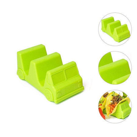 Suport pentru Taco, Cyrax, Model Autobuz, 14 x 7.5 x 6.5 cm, din PP, Verde