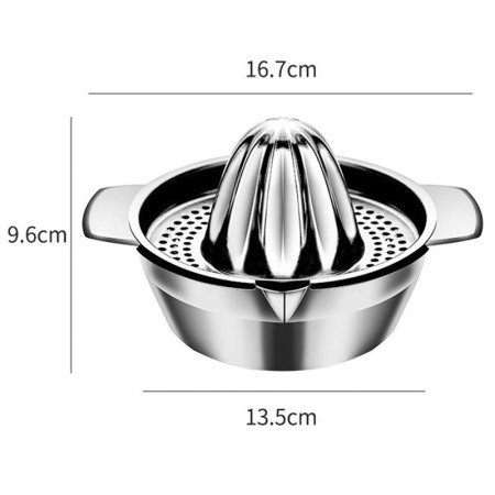 Storcator de Citrice Manual, Cyrax, Rezistent, Usor de Folosit si Depozitat, Durabil, Calitativ, 16 x 7 x 13 cm, Inox, Argintiu