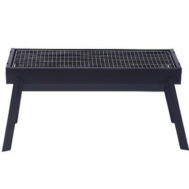 Gratar Portabil, Cyrax, Confectionat din Metal, pentru Picnic, Gradina, Terasa, Camping, Dimensiuni Reduse, 60x22x23 cm, Negru