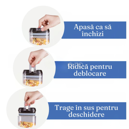 Set 7 Recipiente Organizare Alimente, Cyrax, Inchidere Etansa, Etichete Reutilizabile, Cupe Masurare, 4 Dimensiuni Diferite, din Plastic Dur, Transparent