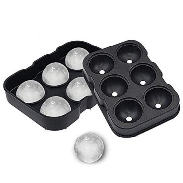 Forma pentru Gheata, Cyrax, 6 Forme Sferice, din Silicon, 17 x 12 x 6 cm, Negru