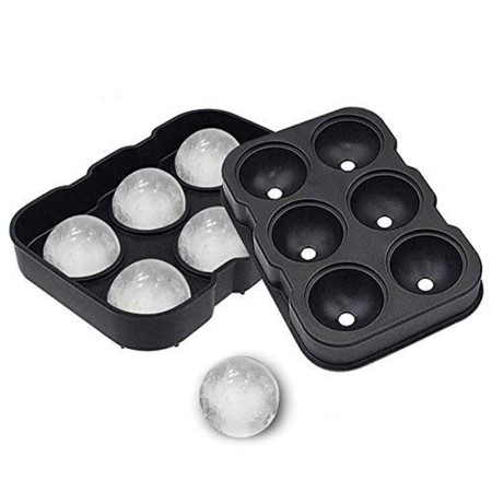 Forma pentru Gheata, Cyrax, 6 Forme Sferice, din Silicon, 17 x 12 x 6 cm, Negru