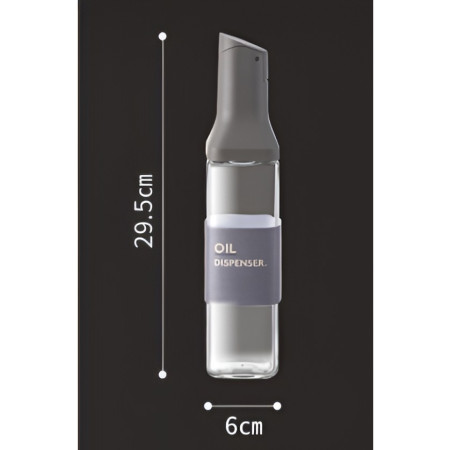 Dispenser pentru Ulei, Cyrax, Deschidere si Inchidere Automata a Rezervorul, cu Inductie Gravitationala, 500 ml, 29.5x6x6 cm, Gri