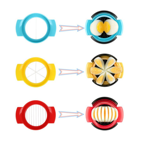 Set feliator 3 in 1 multifunctional Cyrax, feliatoare pentru oua/fructe, PP/otel inoxidabil, multicolor, 9 x 10.5 x 5.5 cm