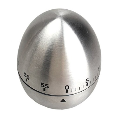 Cronometru de Bucatarie, Cyrax, Mecanic, Forma de Ou, din Otel Inoxidabil, 60 min Timer, 8 x 6 cm, Argintiu