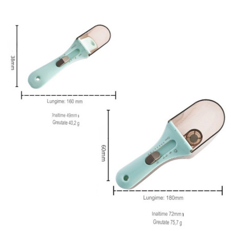 Set 2 Cupe Gradate pentru Bucatarie, Cyrax, Cupe de Masurat Reglabile, Ergonomic, Confortabil, pentru Lichide si Solide, Volum ajustabil 5-30ml, 30-130ml, Culoare Albastru