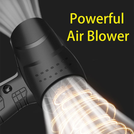 Suflanta de Aer Multifunctionala Portabila, Cyrax, Incarcare Auto, pentru Gratar, Masina, Indepartare Frunze si Praf, 1500 mAh, Viteta de Rotatie 25000 RPM, 2 Baterii de Li si Incarcator, Galben