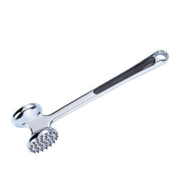 Ciocan pentru snitele si carne Cyrax, din aliaj de zinc, maner antialunecare, doua capete, 22 cm, argintiu