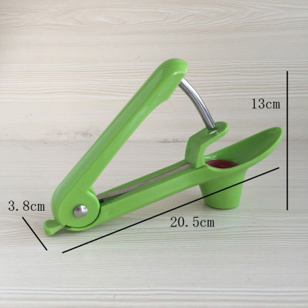 Dispozitiv de Scos Samburi, Cyrax, Manual, cu 1 Gaura, pentru Cirese/Masline, 20.5 x 3.8 x 13 cm, din ABS+Otel Inoxidabil, cu Maner, Verde