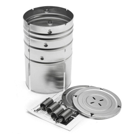 Presa din inox Cyrax, pentru preparat sunca presata, cu capac, dimensiune reglabila in 3 trepte, 15 x 15 x 18 cm, argintiu